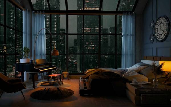 [氛围音乐]在玻璃房里听着周杰伦的专辑《范特西》窗外下着大雨 🍅