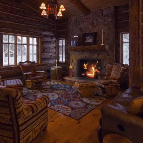 雪中木屋|壁炉烤火|2小时 🍅